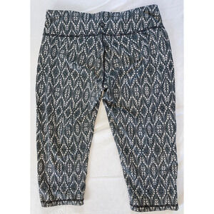 PrAna Maison Knicker Capri Yoga Pants Grey Geometric Women's Size M